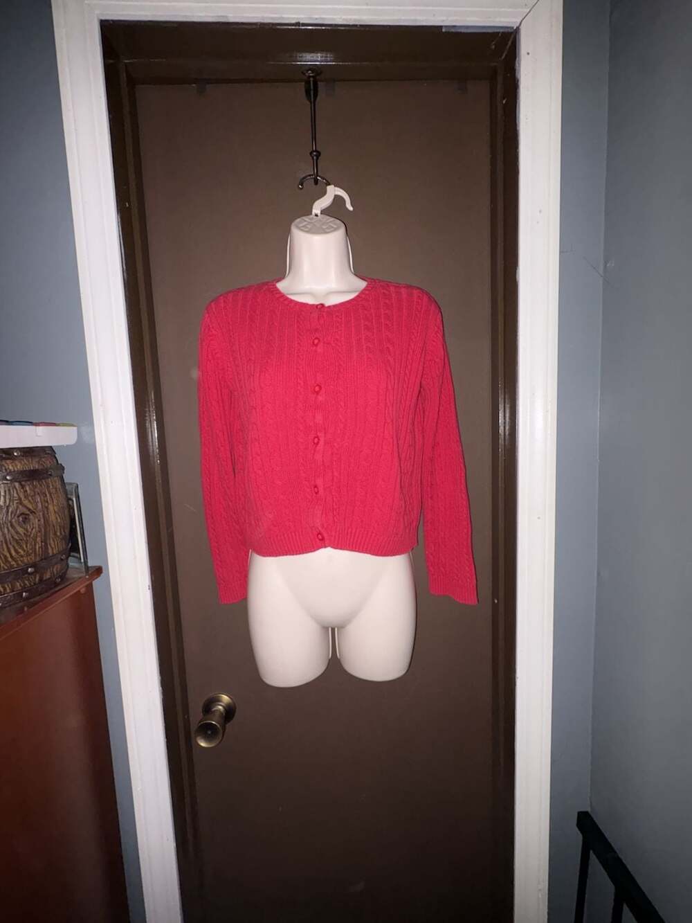 Gymboree Girls Red Cable Knit Button-Down Cardigan